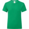 Dětské tričko Fruit Of The Loom slimfit tričko Iconic 150 g m zelená výrazná