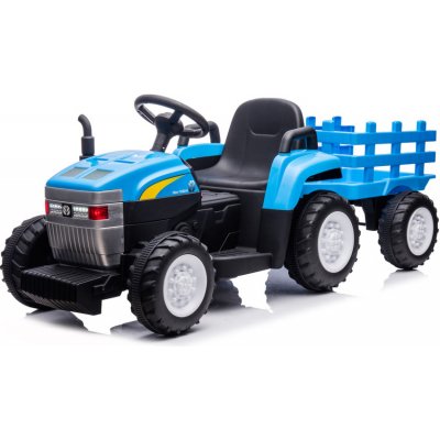 Tomido dětský elektrický traktor New Holland s přívěsem modrá – Zboží Mobilmania