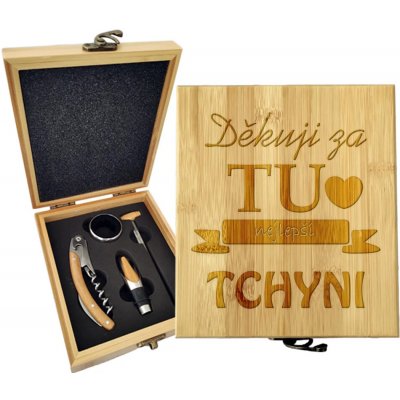 Sablio Dárková sada na víno Děkuji za tu nejlepší tchyni: 147×168×49 mm – Hledejceny.cz