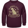 Dětská mikina Awdis dětská mikina Design Always kiss your dog purpurovo červená