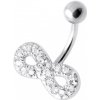 Piercing Šperky4U stříbrný piercing do pupíku nekonečno BP01021-C