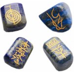 Nefertitis Reiki sada kamenů lapis lazuli se symboly Reiki NF7684 - 4 x cca 3,8 cm – Sleviste.cz