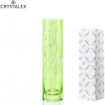 Crystalex, Nový Bor Váza 24 cm válec K0802 zelená s jemnými lístečky – Hledejceny.cz
