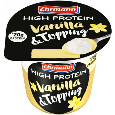 Ehrmann High Protein Vanilla & Topping with protein 200 g – Zboží Mobilmania