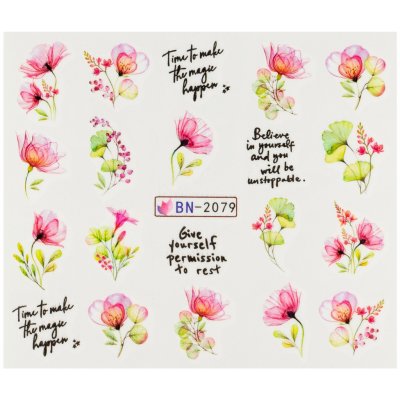 BIO nails Vodolepka BN 2079 květy a nápisy – Hledejceny.cz