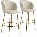 Tectake 405854 luana samet krémová / zlatá 2 ks – Hledejceny.cz