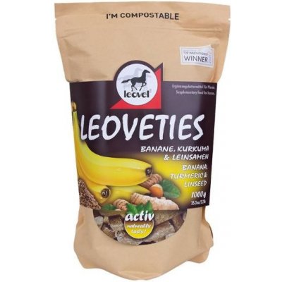 Leovet Pamlsky Leoveties banán kurkuma lněné semínko NEW 1 kg – Zboží Dáma