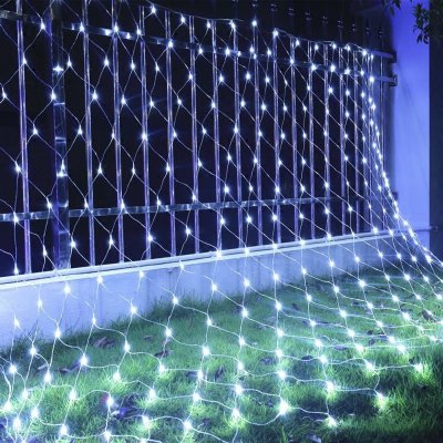 ROSNEK 3x2M 320LEDs světelná síť 8 světelných režimů pohádková světla vánoční světelná opona strana zahradní dekorace bílá