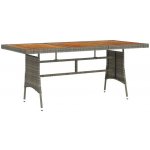 OMAXI 854082 Zahradní stůl šedý 160 x 70 x 72 cm polyratan a masivní akácie – Hledejceny.cz