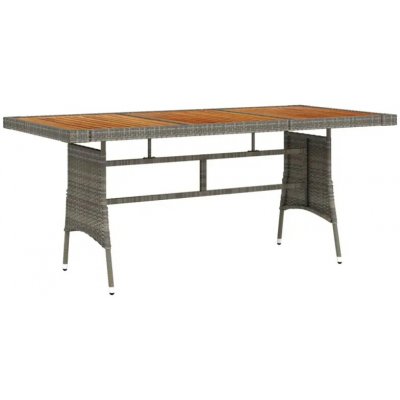 OMAXI 854082 Zahradní stůl šedý 160 x 70 x 72 cm polyratan a masivní akácie – Hledejceny.cz
