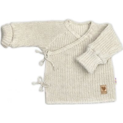 Baby Nellys Kojenecký svetřík rostoucí na zavazování na boku sv. béžová písková – Hledejceny.cz