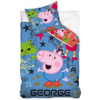 Carbotex Peppa Pig George hvězdy bavlna 140x200 70x80
