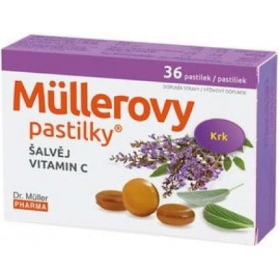 Dr. Müller Pharma Müllerovy pastilky se šalvějí bez cukru 36 pastilek – Hledejceny.cz
