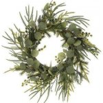 Autronic Věnec zelený 60 cm eukalyptus a jehličí PRZ4112 Zelená, Plast – Hledejceny.cz
