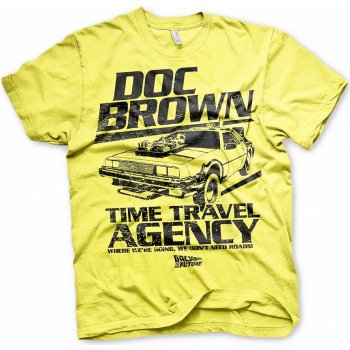Back to the Future tričko Doc Brown Time Travel Agency Yellow