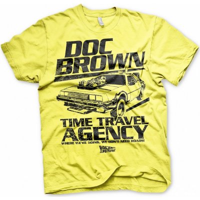 Back to the Future tričko Doc Brown Time Travel Agency Yellow – Zbozi.Blesk.cz