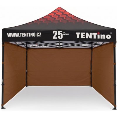 TENTino STEEL HEXAGON 3x3m 10A - HNĚDÁ, konstrukce + střecha TENTino + 3x boční strana – Hledejceny.cz