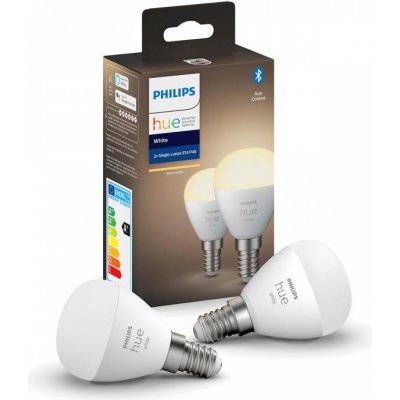 Philips Hue 8719514266902 2x LED žárovka 1x5,5W E14 470lm 2700K Bluetooth, Teplá bílá – Zboží Mobilmania