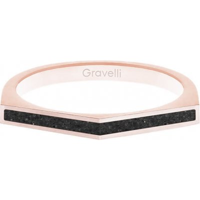 Gravelli ocelový prsten s betonem Two Side bronzová antracitová GJRWRGA122