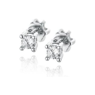 NUBIS® stříbrné šroubovací se zirkonem NB-3322-03 – Zboží Mobilmania