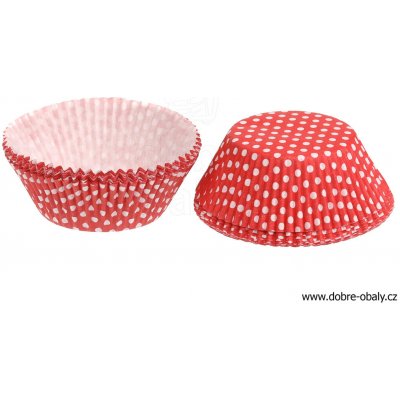 Dortisimo Košíčky na muffiny Červené s puntíky 5x3 cm 40 ks – Zboží Dáma