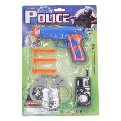 Wiky policejní sada plast pistole na přísavky 15cm náboje 3ks s doplňky na kartě – Zboží Mobilmania