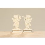 Dřevěný anděl Eleonor s LED osvětlení natural 21x12x7,5 cm – Hledejceny.cz