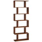 Goleto Dřevěná hnědá knihovna 70x24x190,5 cm – Zboží Dáma