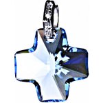 Čištín Stříbrný přívěšek swarovski krystal kříž akvamarin P 1304 8623 – Hledejceny.cz