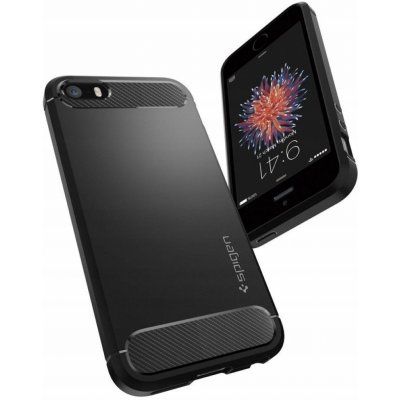 Pouzdro Spigen Rugged Armor, iPhone SE 2016/5s/5 černé – Zbozi.Blesk.cz