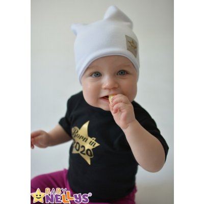 Baby Nellys Dětská funkční čepice s dvojitým lemem bílá – Zboží Mobilmania