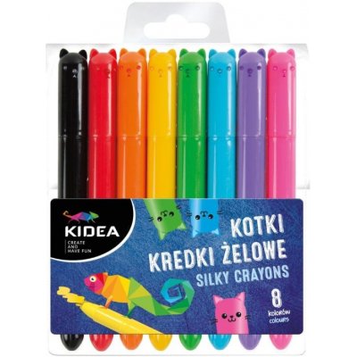 Kidea Cat gelové pastelky vysunovací 8 barev – Sleviste.cz