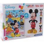 Clementoni Mickey Mouse a 3D Mickey 104 dílků – Sleviste.cz