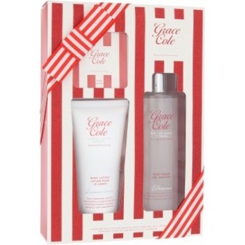 Grace Cole Frosted Cherry & Vanilla sprchový gel Cleanse 250 ml + tělové mléko Luxurious 150 ml + mýdlo 100 g dárková sada