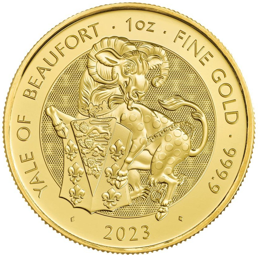 The Royal Mint zlatá mince Yale of Beaufort The Royal Tudor Beasts 2023 1 oz
