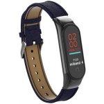 Deveroux Kožený řemínek lichee pro MiBand 3/4 - Modrý DEV0023 – Zboží Mobilmania