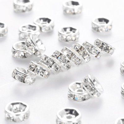 NUBIO Štrasová rondelka s kamínky - čiré 8x3mm – Zboží Dáma