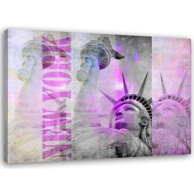 Gario Obraz na plátně Socha Svobody a nápis New York - Andrea Haase Rozměry: 60 x 40 cm – Zboží Mobilmania