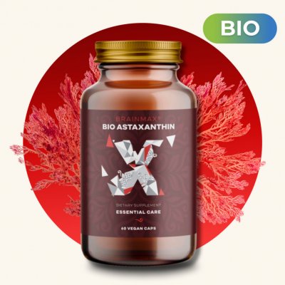 BrainMax Astaxanthin Astaxantin BIO 8 mg 60 rostlinných kapslí – Zbozi.Blesk.cz