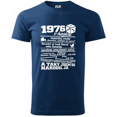1976 v kostce Klasické pánské triko půlnoční modrá – Zbozi.Blesk.cz