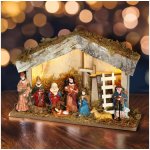 Solight LED dřevěný betlém podsvícený 26x17cm 6x LED 2x AA – Hledejceny.cz