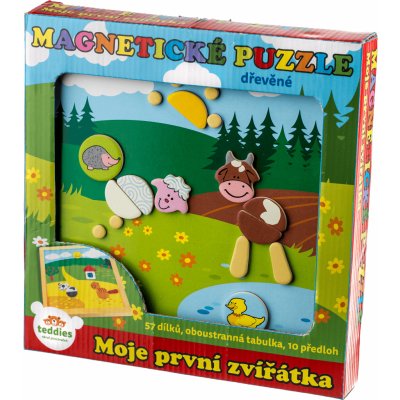 Teddies magnetické puzzle dřevěné Moje první zvířátka 57 dílků – Zbozi.Blesk.cz