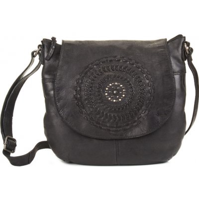 Gianni Conti dámská crossbody kabelka s klopou a se vzorem černá 4616232 black