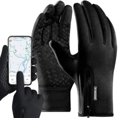 1Mcz Sport Gloves voděodolné dotykové rukavice černé