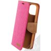 Pouzdro a kryt na mobilní telefon Apple Pouzdro 1Mcz Canvas Book flipové Apple iPhone 14 Pro sytě růžové hnědé
