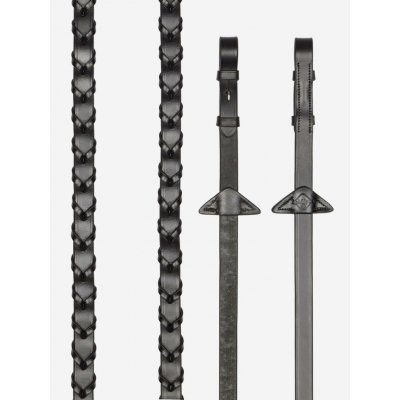 LeMieux Kožené otěže s pleteným úchopem hnědá /Silver Drezurní – Hledejceny.cz