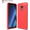 Pouzdro a kryt na mobilní telefon Samsung Pouzdro JustKing plastové s broušenou texturou Samsung Galaxy A8 2018 - červené