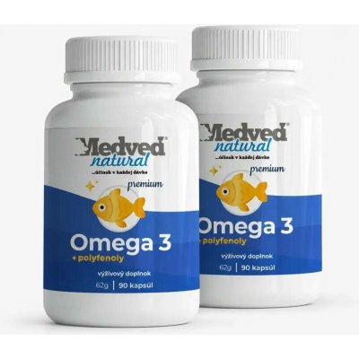 Medveď natural Omega-3 premium 90 kapslí – Hledejceny.cz