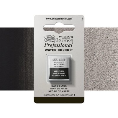 Winsor & Newton Professional Akvarelová barva půlpánvička Mars Black – Sleviste.cz