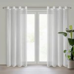 EUROFIRANY ZÁCLONA NA KROUŽCÍCH ADRI 140X250 CM BÍLÁ – Zboží Mobilmania